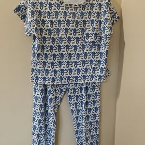 Roller Rabbit Blue and White Pajama Set